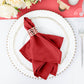 5 Pack | Red Seamless Cloth Dinner Napkins, Wrinkle Resistant Linen | 17inchx17inch