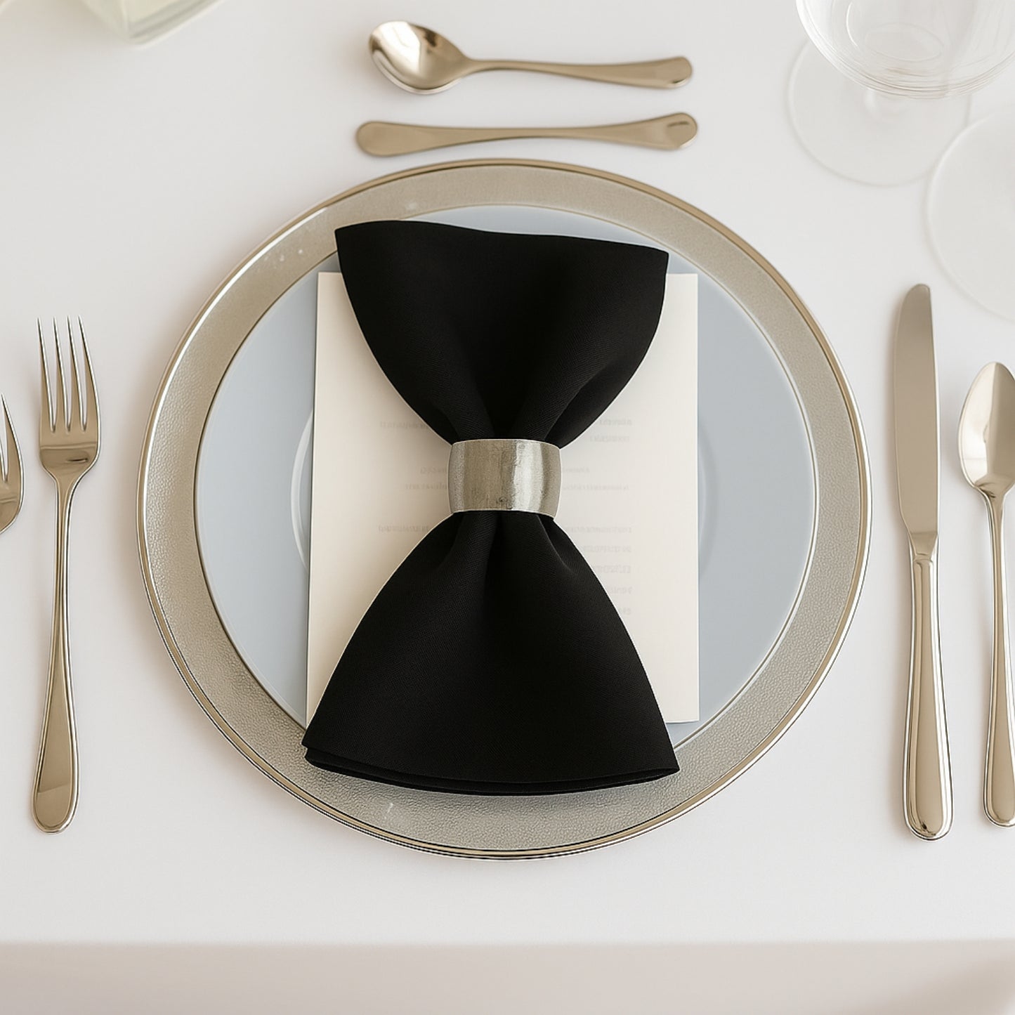 5 Pack Black Scuba Napkins – 17"x17", Wrinkle-Free & Stain Resistant Cloth Napkins