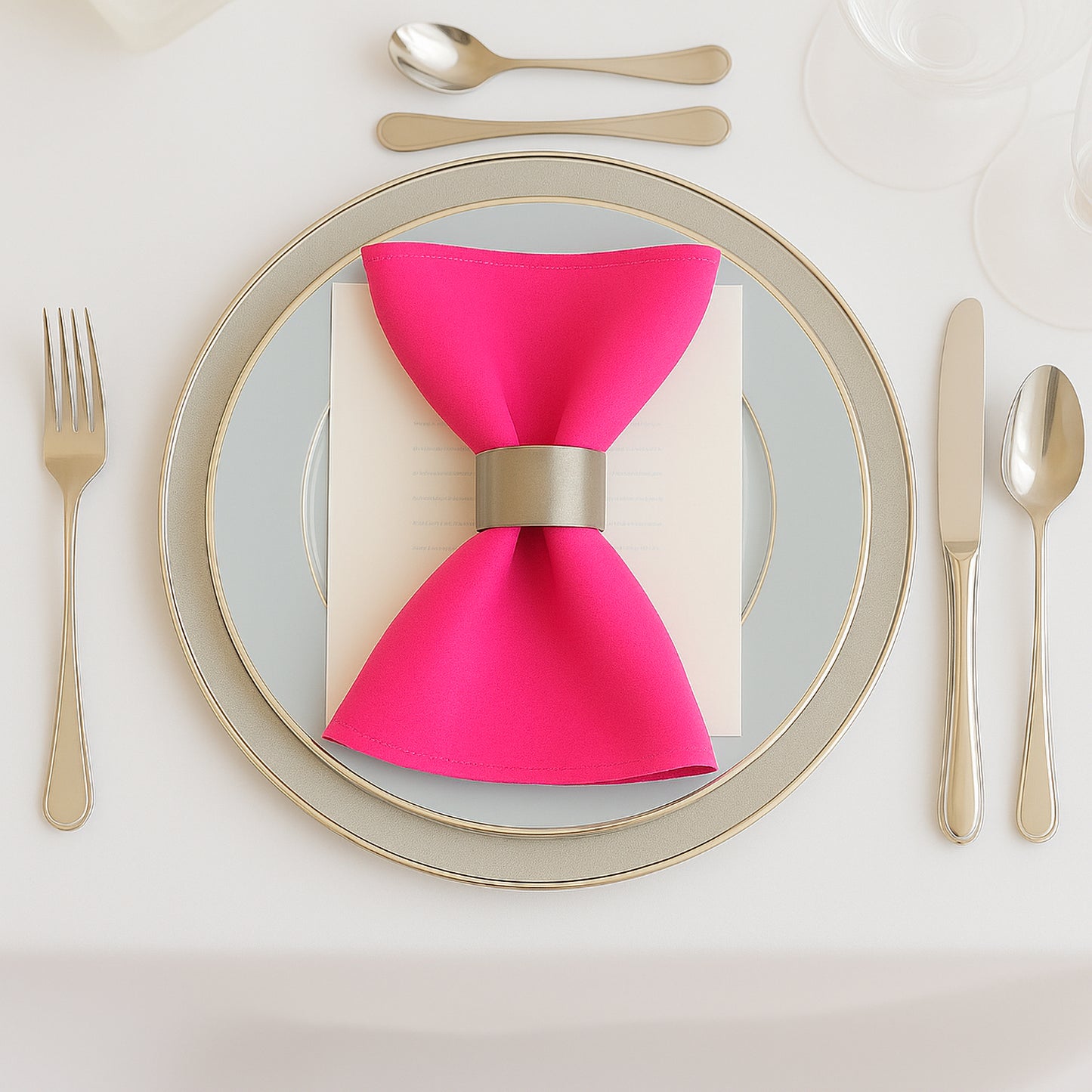 5 Pack Fuchsia Scuba Napkins – 17"x17", Wrinkle-Free & Stain Resistant Cloth Napkins