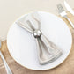 5 Pack Shimmer Silver Scuba Napkins – 17"x17" Wrinkle-Free & Stain-Resistant Cloth Table Napkins