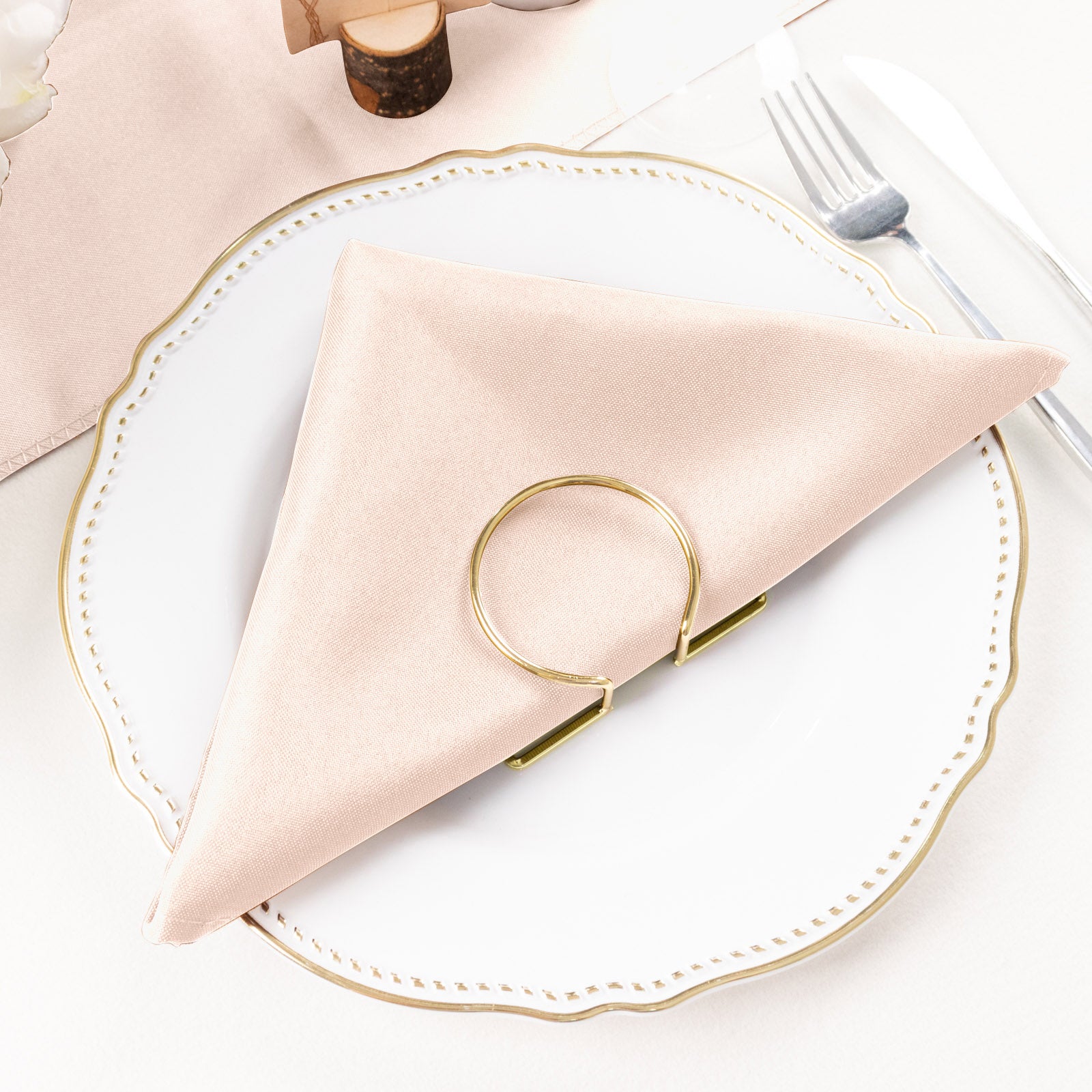 5 Pack | Blush | Rose Gold Seamless Cloth Dinner Napkins, Reusable Linen | 20inchx20inch