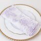 5 Pack Polyester 20"x20" Dinner Napkins White with Lavender Lilac French Toile Pattern - Reusable Floral Cloth Napkins