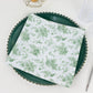 5 Pack Dusty Sage Green Floral Cloth Napkins in French Toile Pattern, Reusable Polyester Dinner Linen Napkins with Hemmed Edges - 20"x20"