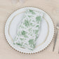5 Pack Dusty Sage Green Floral Cloth Napkins in French Toile Pattern, Reusable Polyester Dinner Linen Napkins with Hemmed Edges - 20"x20"