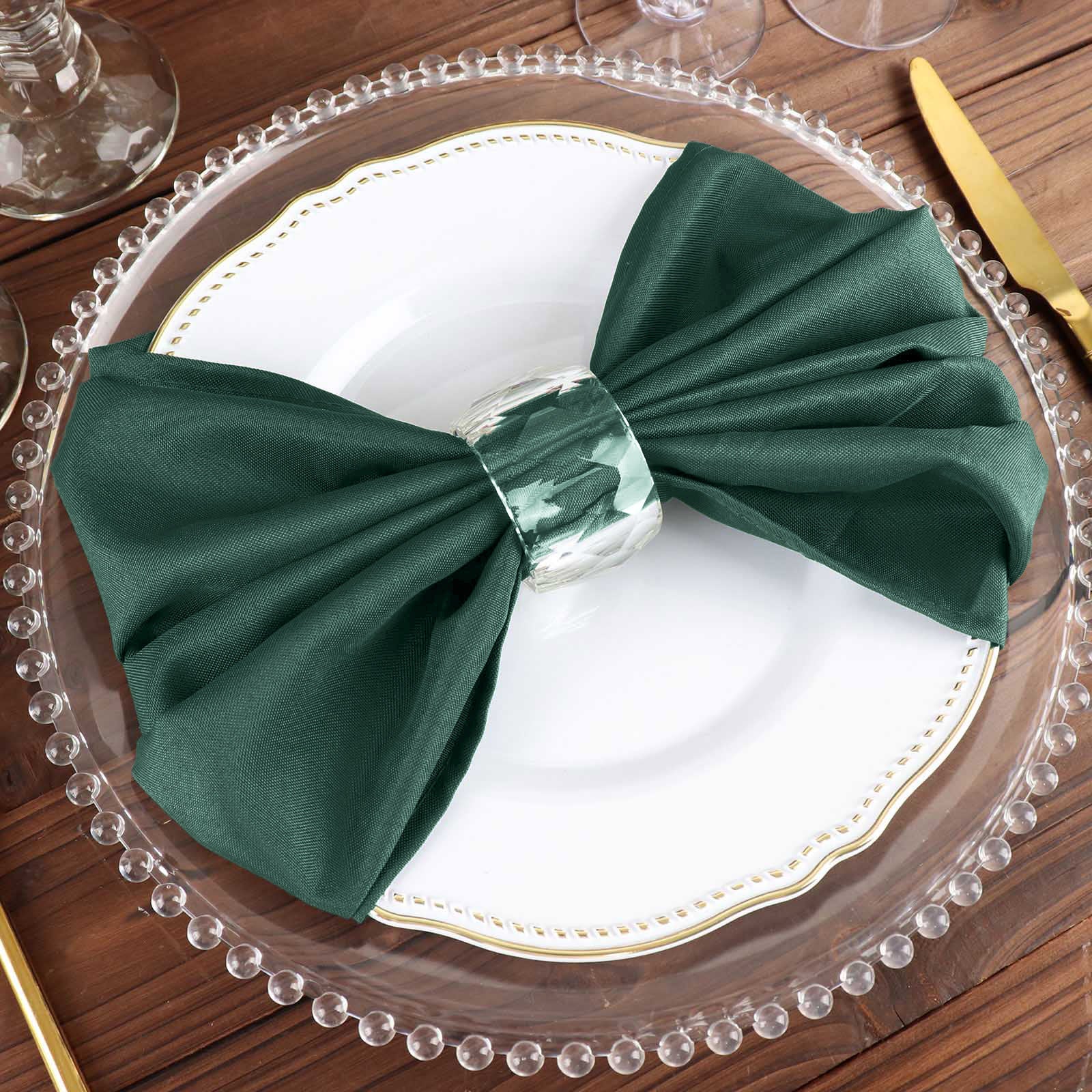 Emerald Green Hunter Cloth Dinner Napkins 20 Inch x 20 Inch Seamless 5 Pack