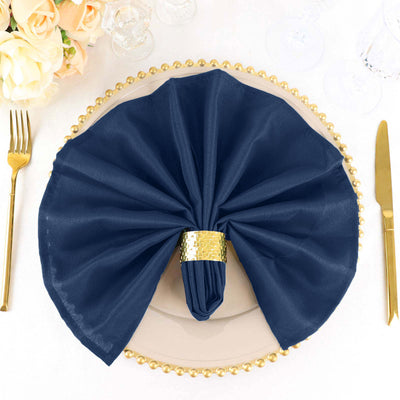 Sustainable Luxury: Reusable Navy Blue Napkins