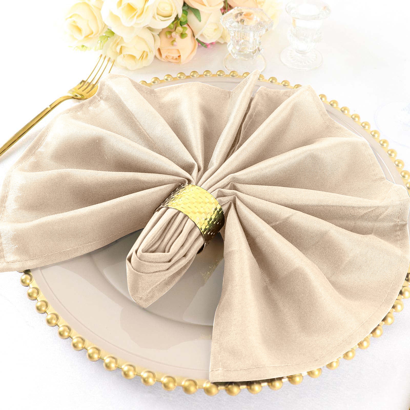 5 Pack Nude Napkins Seamless Reusable Cloth 20x20 Inches