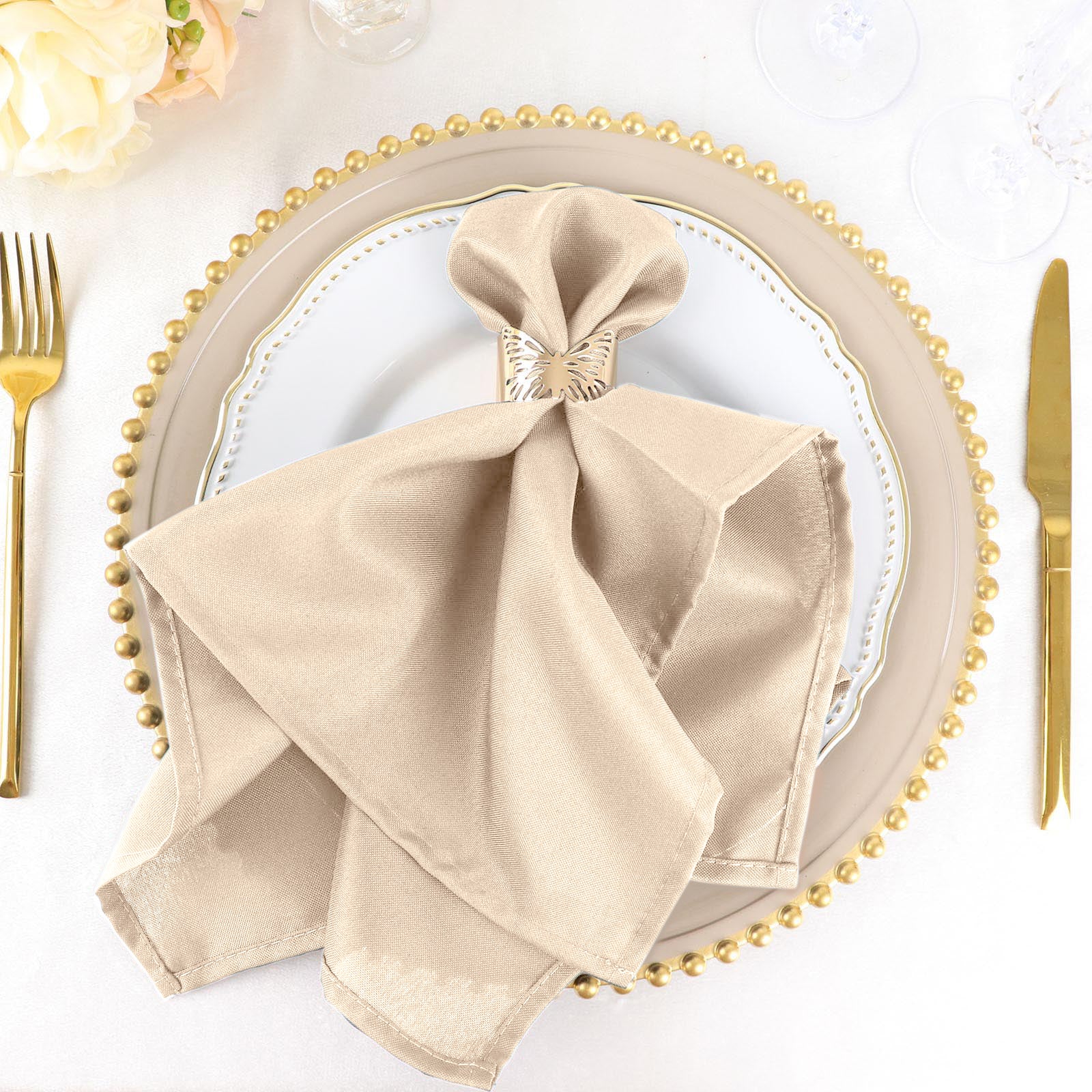 5 Pack Nude Napkins Seamless Reusable Cloth 20x20 Inches