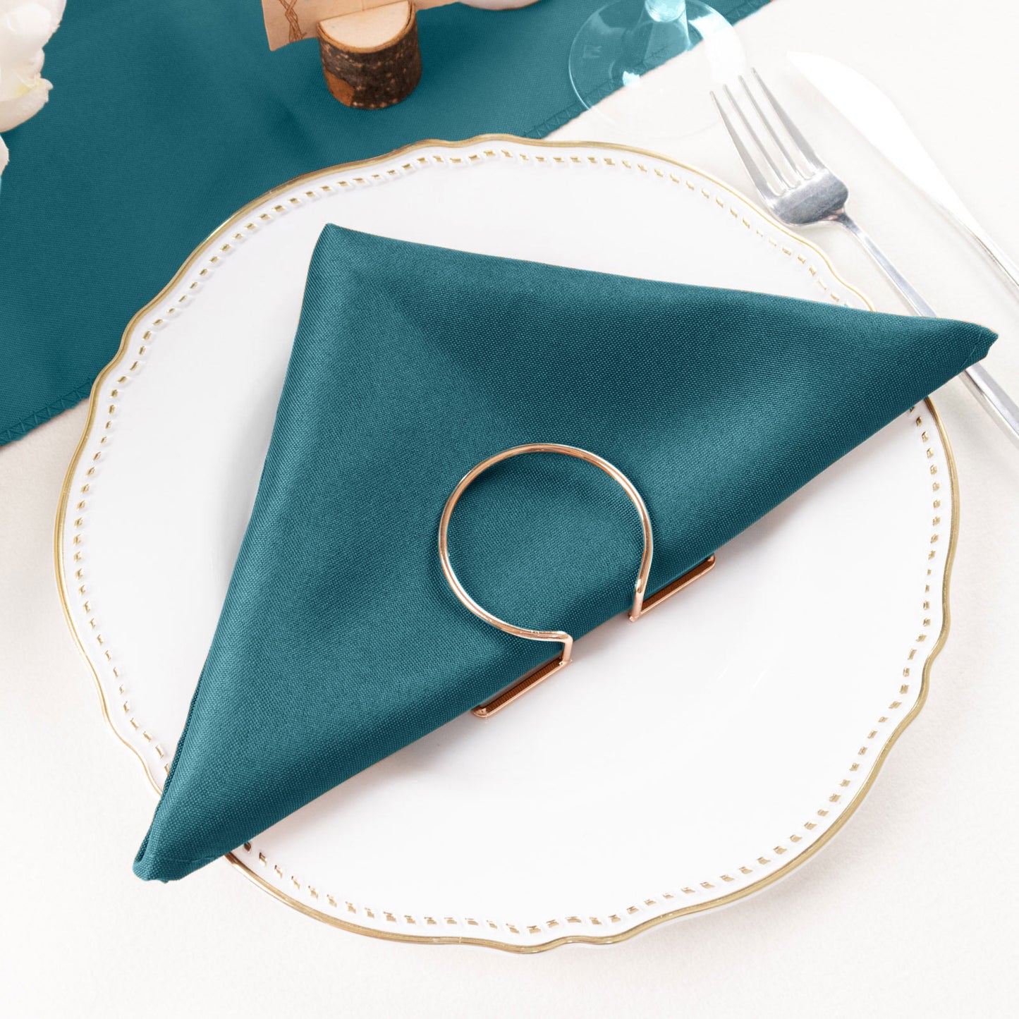 Reusable Linen Napkins Peacock Teal 20x20 Inches Set Of 5