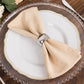 5 Pack Beige Premium Polyester Cloth Napkins with Hemmed Edges, Reusable Dinner Napkins 20"x20 - 220GSM