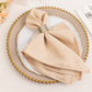 5 Pack Beige Premium Polyester Cloth Napkins with Hemmed Edges, Reusable Dinner Napkins 20"x20 - 220GSM