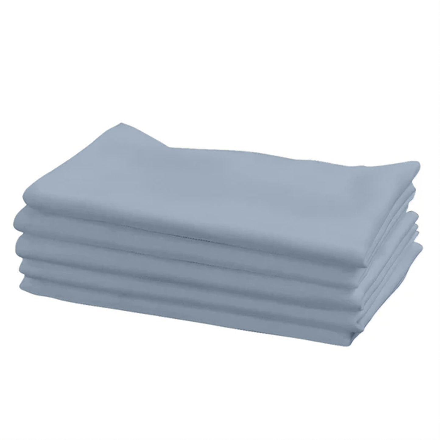 5 Pack Dusty Blue Premium Polyester Cloth Napkins with Hemmed Edges, Reusable Dinner Napkins 20"x20 - 220GSM