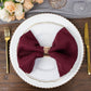 5 Pack Burgundy Premium Polyester Cloth Napkins with Hemmed Edges, Reusable Dinner Napkins 20"x20 - 220GSM