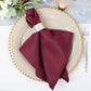 5 Pack | Burgundy 200 GSM Premium Polyester Dinner Napkins, Seamless Cloth Napkins