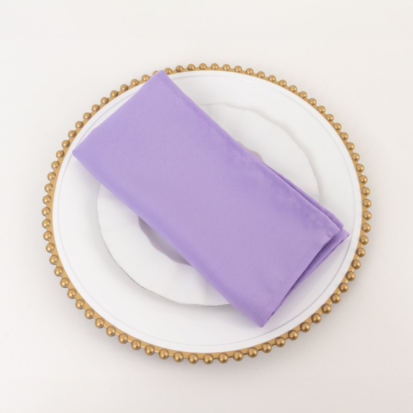 5 Pack Lavender Lilac Premium Polyester Cloth Napkins with Hemmed Edges, Reusable Dinner Napkins 20"x20 - 220GSM