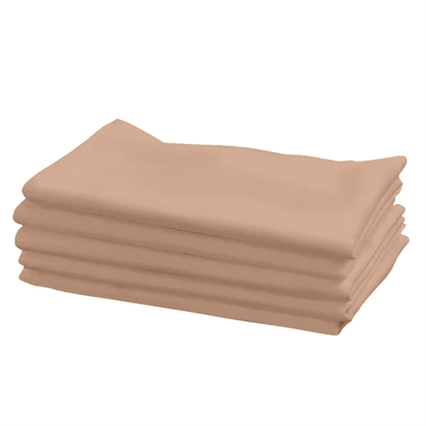 5 Pack Nude Premium Polyester Cloth Napkins with Hemmed Edges, Reusable Dinner Napkins 20"x20 - 220GSM