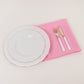 5 Pack Pink Premium Polyester Cloth Napkins with Hemmed Edges, Reusable Dinner Napkins 20"x20 - 220GSM