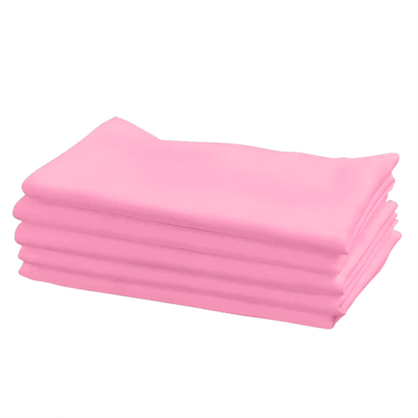 5 Pack Pink Premium Polyester Cloth Napkins with Hemmed Edges, Reusable Dinner Napkins 20"x20 - 220GSM