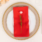 5 Pack Red Premium Polyester Cloth Napkins with Hemmed Edges, Reusable Dinner Napkins 20"x20 - 220GSM