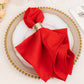 5 Pack Red Premium Polyester Cloth Napkins with Hemmed Edges, Reusable Dinner Napkins 20"x20 - 220GSM