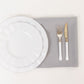 5 Pack Silver Premium Polyester Cloth Napkins with Hemmed Edges, Reusable Dinner Napkins 20"x20 - 220GSM