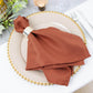 5 Pack Terracotta (Rust) Premium Polyester Cloth Napkins with Hemmed Edges, Reusable Dinner Napkins 20"x20 - 220GSM