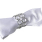 4 Pack | Shiny Silver Acrylic Crystal Gem Beaded Napkin Rings
