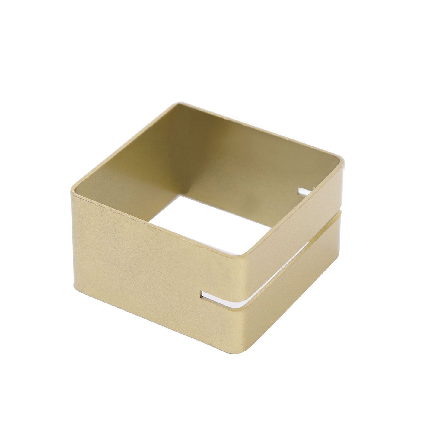 4 Pack | Matte Gold Metal Square Napkin Rings with Place Card Holder, Modern Design Multipurpose Napkins Rings