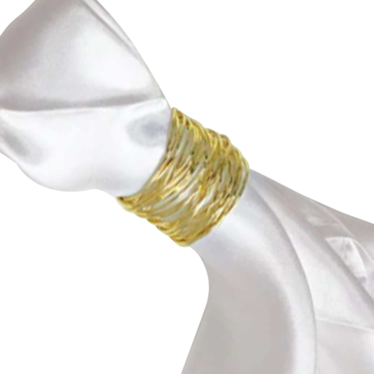 4 Pack | Shiny Gold Metal Wire Paper or Cloth Linen Napkin Rings
