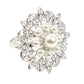 Silver pearl and diamond flower napkin ring holder.