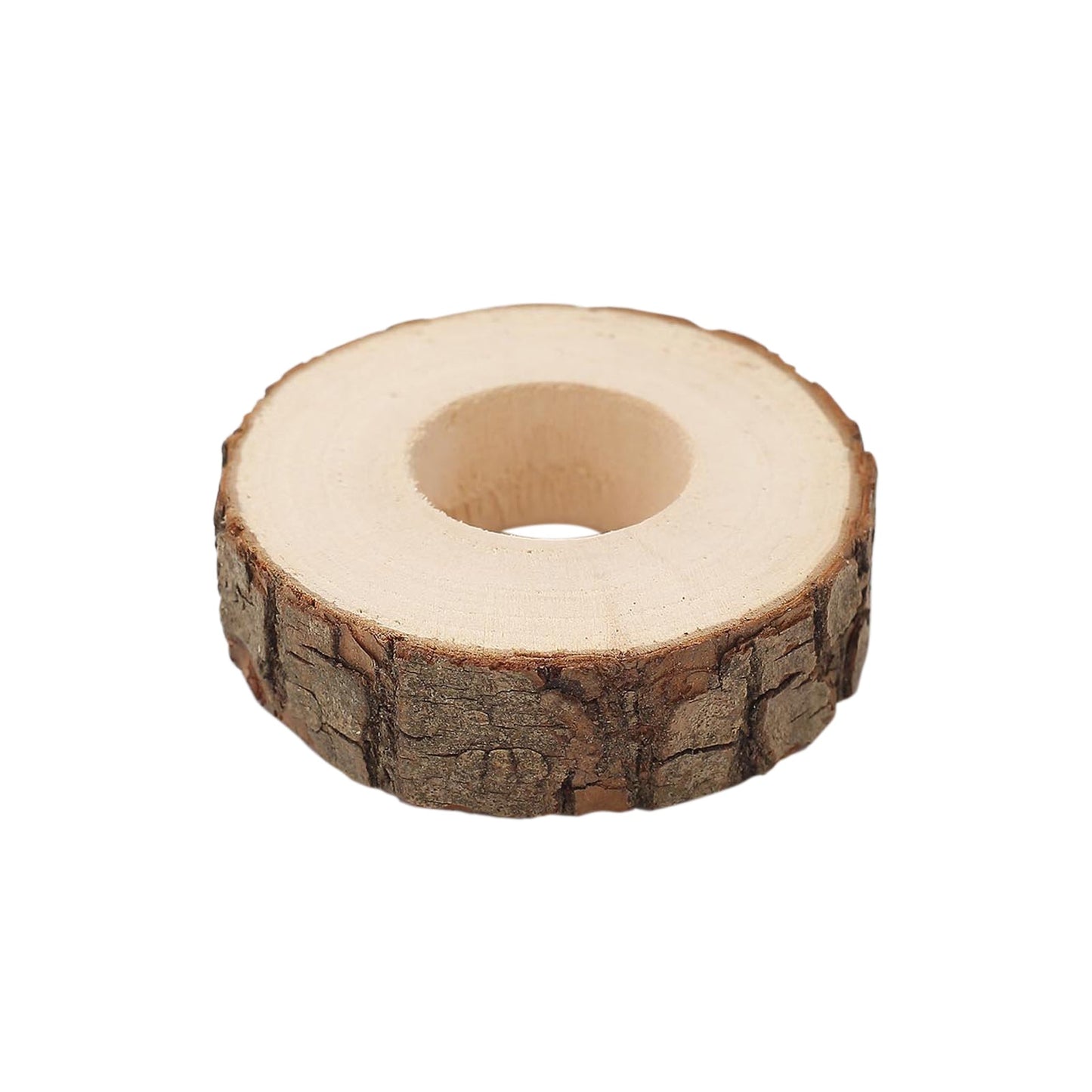 4 Pack | 3" Boho Rustic Natural Birch Wood Napkin Ring Wood Slices, Farmhouse Napkin Holders