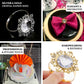 6 Pack | 2" Gold Metal Clear Crystal Rhinestone Napkin Rings, Diamond Bling Napkin Holders