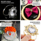 6 Pack | 2" Gold Metal Crystal Rhinestone Napkin Rings, Diamond Bling Napkin Holders