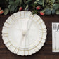 Elegant silver floral napkin rings on a white plate with a napkin.