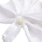 Elegant silver floral napkin rings with daisy design.