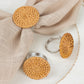 4 Pack | 2" Natural Rustic Style Jute Rattan Metal Napkin Rings, Handmade Boho Chic Woven Serviette Buckle Holders