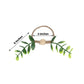 Rustic green eucalyptus leaf wooden beaded jute napkin ring.