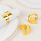 4 Pack | Shiny Gold Metal Swirl Wrap Cuff Band Napkin Rings, Decorative Scroll Serviette Buckle Napkin Holders