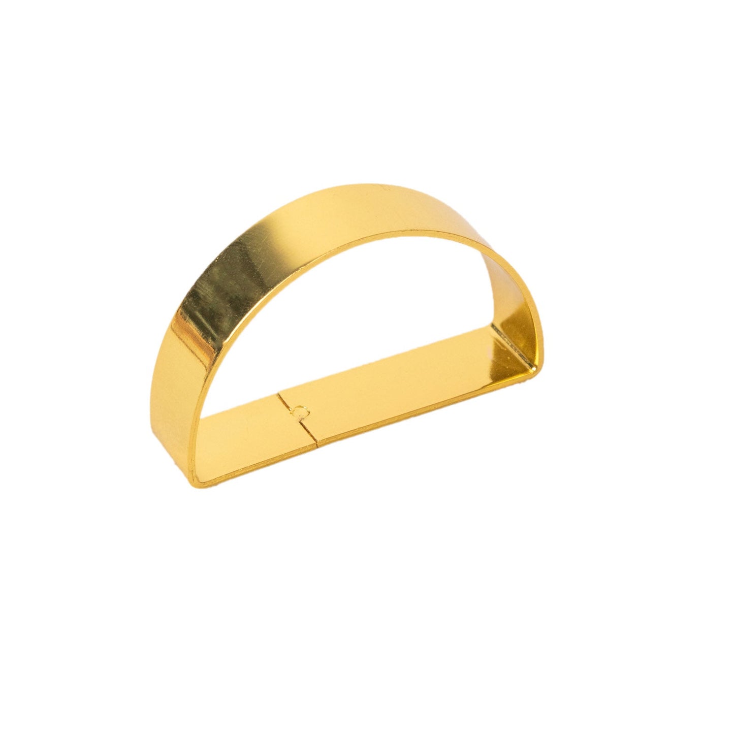 4 Pack | 2" Shiny Gold Metal Semicircle Napkin Rings, D-Shaped Serviette Buckle Napkin Holders