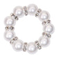 White pearl and silver rhinestone napkin ring holder.