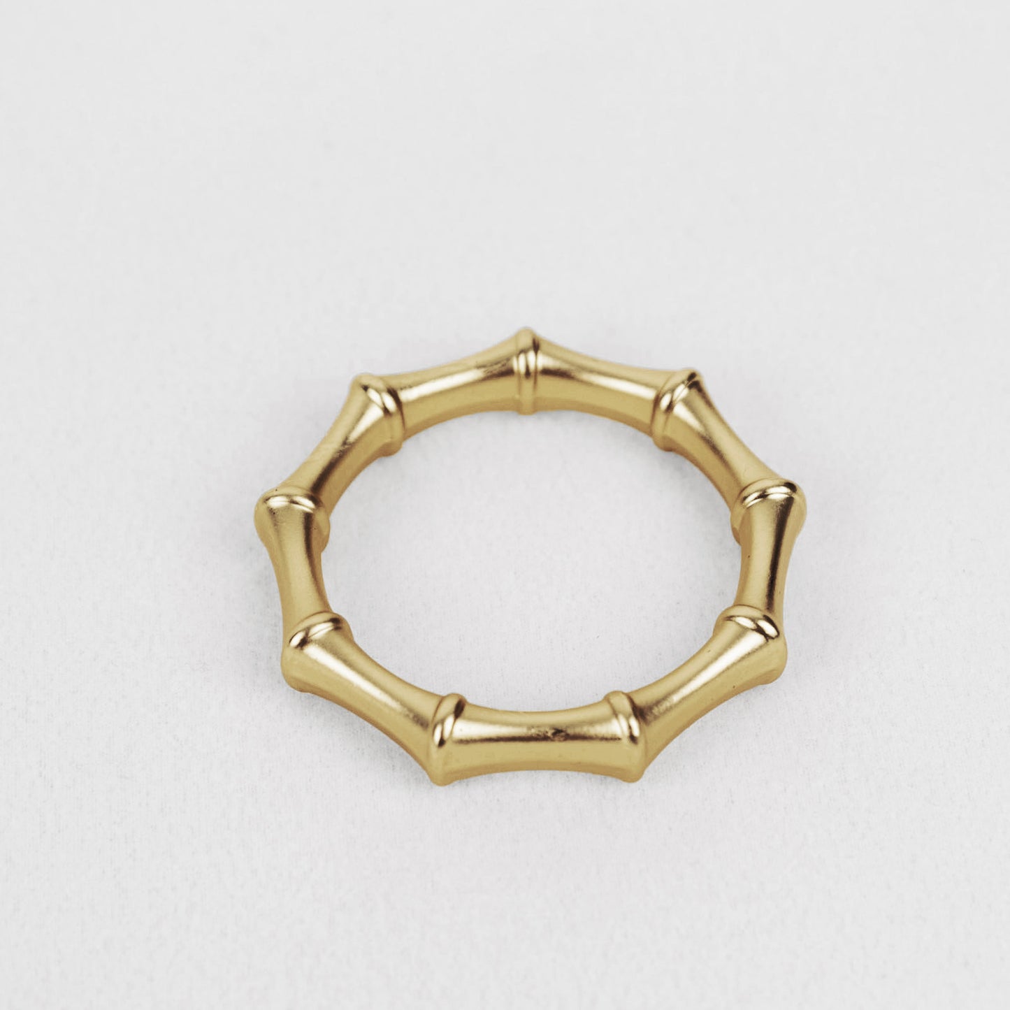 4 Pack Gold Metal Napkin Rings Bamboo Knuckle Style, Modern Serviette Holders - 2"