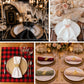 Silver metal butterfly napkin rings on elegant table settings.