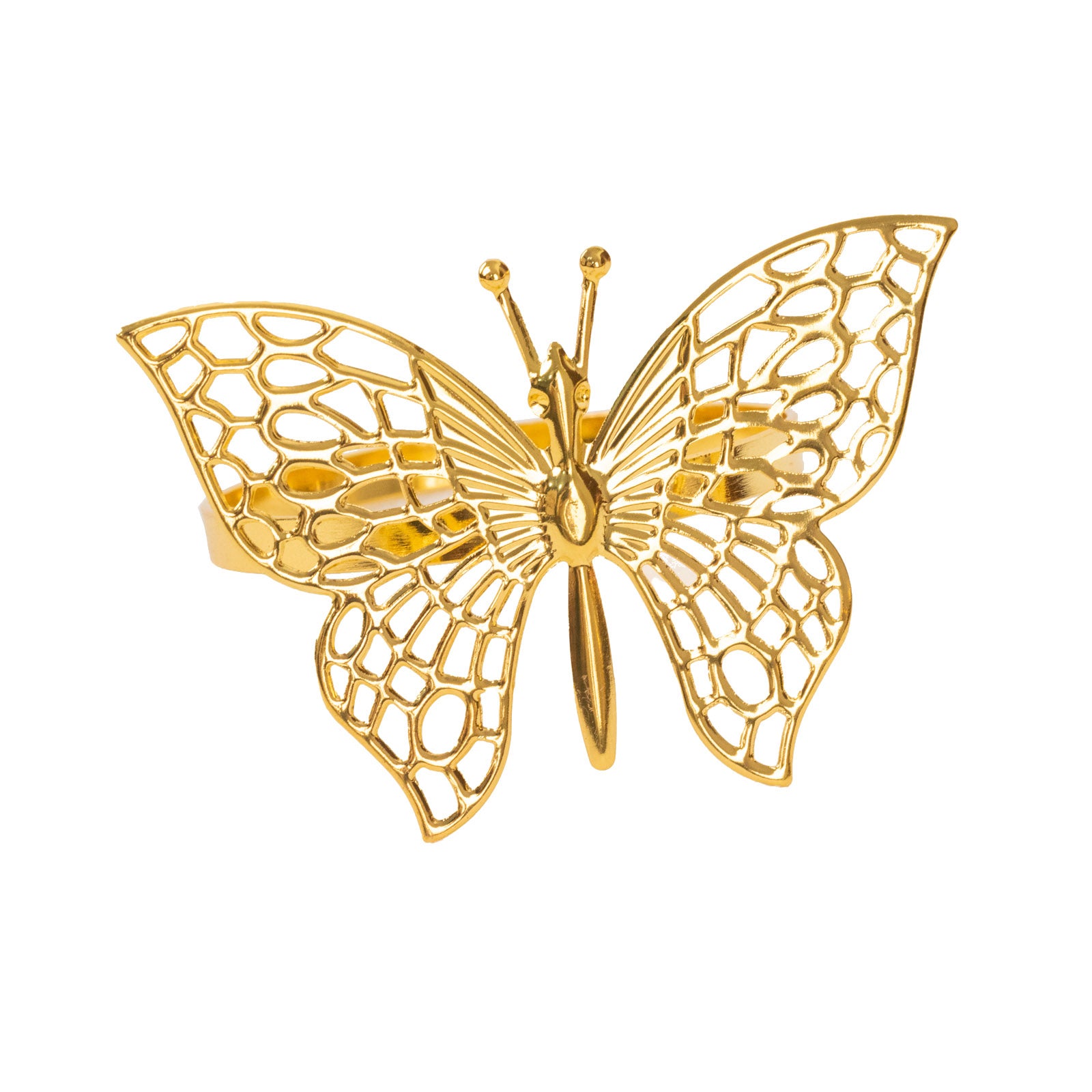 Gold butterfly napkin ring, decorative laser cut cloth napkin holder.