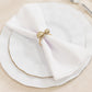 10 Pack Champagne Pearl Metal Napkin Holders Dining Table Decor, Elegant Round Wedding Napkin Rings - 2.5"