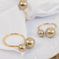 10 Pack Champagne Pearl Metal Napkin Holders Dining Table Decor, Elegant Round Wedding Napkin Rings - 2.5"