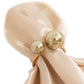 10 Pack Champagne Pearl Metal Napkin Holders Dining Table Decor, Elegant Round Wedding Napkin Rings - 2.5"
