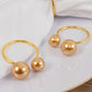 10 Pack Gold Pearl Metal Napkin Holders Dining Table Decor, Elegant Round Wedding Napkin Rings - 2.5"