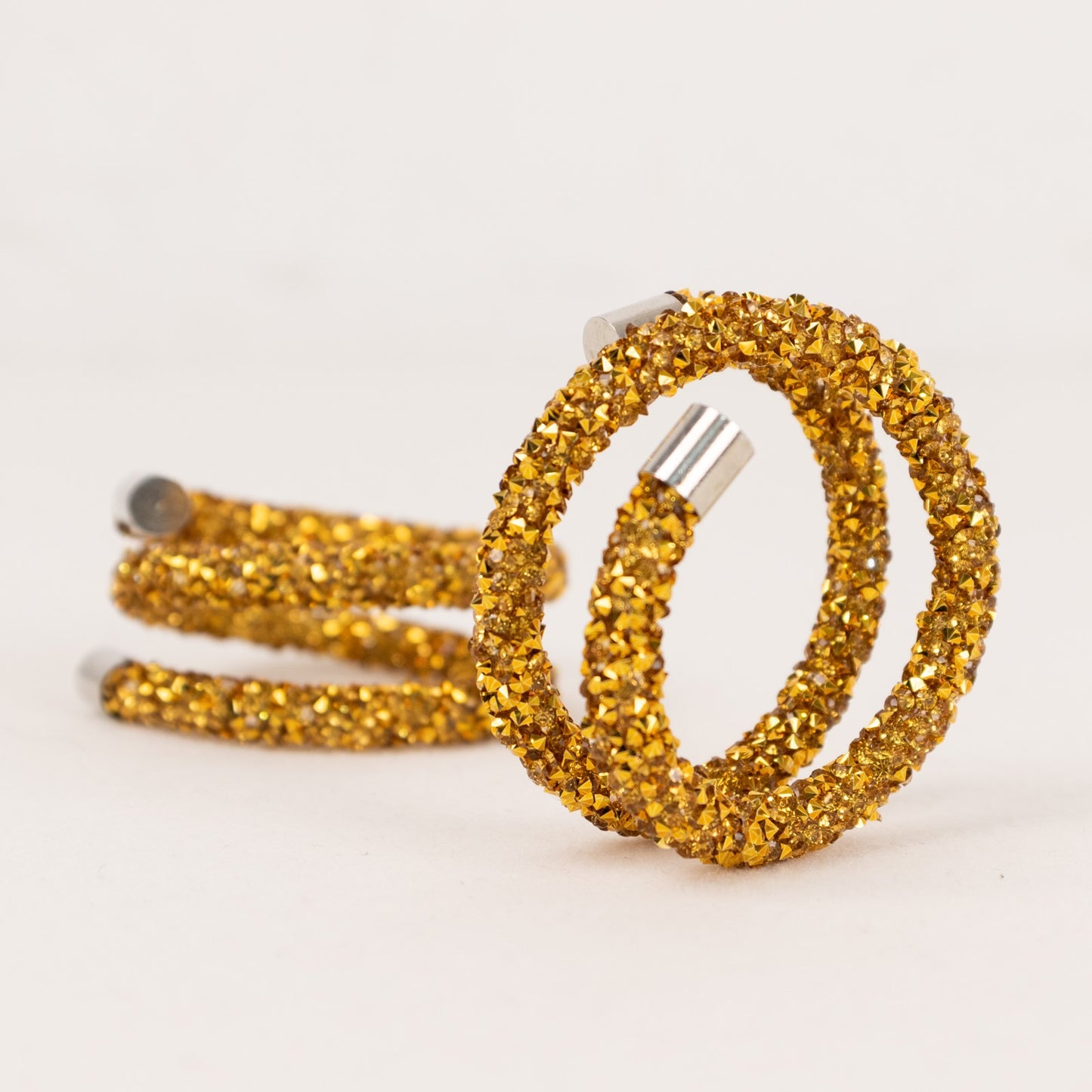 4 Pack Gold Rhinestone Swirl Napkin Rings, Sparkle Cloth Napkin Holders