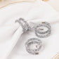 4 Pack Silver Rhinestone Swirl Napkin Rings, Sparkle Cloth Napkin Holders
