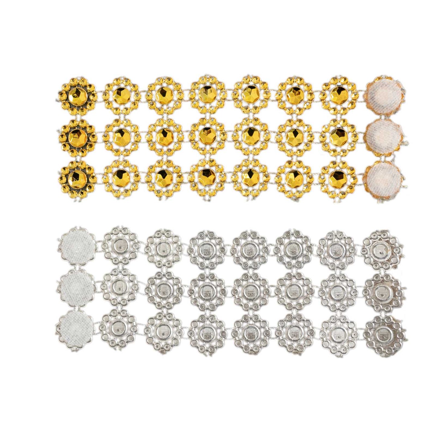 10 Pack Gold Sunflower Diamond Rhinestones Napkin Holders With Velcro, Elegant Wedding Napkin Rings